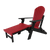 Kanyon Living Folding Adirondack Chair with Pullout Ottoman Red & Black