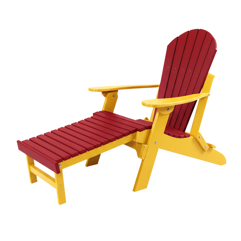 Kanyon Living Folding Adirondack Chair with Pullout Ottoman in Red & Yellow at DDR BBQ Supply