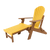 Kanyon Living Folding Adirondack Chair with Pullout Ottoman Yellow & Cedar