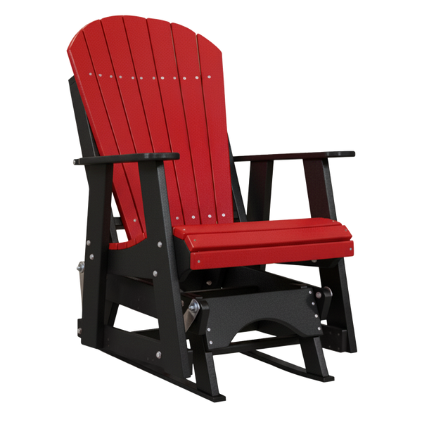 Kanyon Living Poly Lumber 2’ Best Adirondack Glider Chair Red with Black arms and base