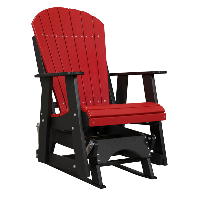 Kanyon Living Poly Lumber 2’ Best Adirondack Glider Chair Red with Black arms and base