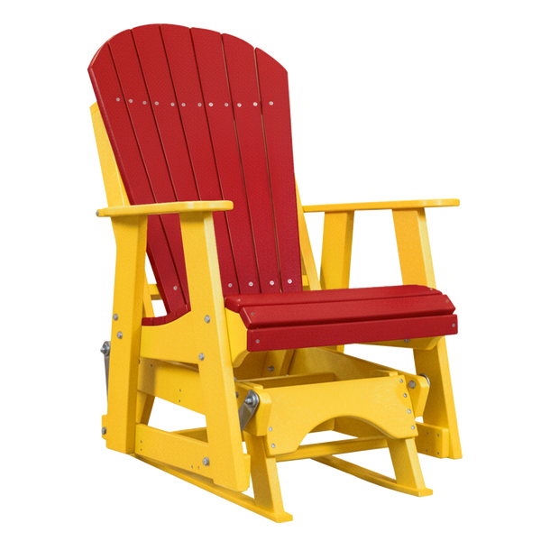 Kanyon Living Poly Lumber 2’ Best Adirondack Glider Chair Red with Black arms and base