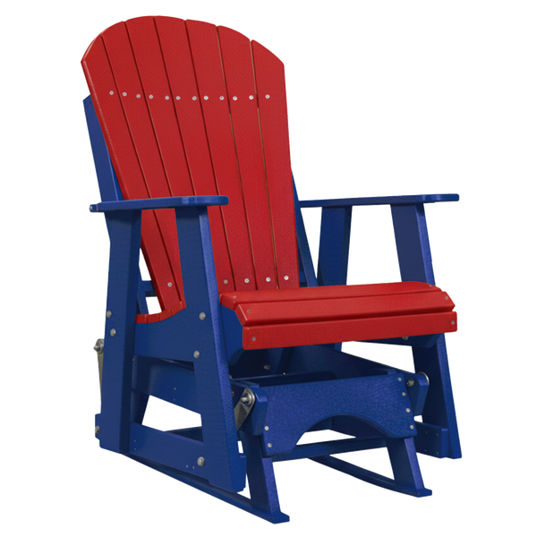 Kanyon Living Poly Lumber 2’ Best Adirondack Glider Chair Red with Blue arms and base