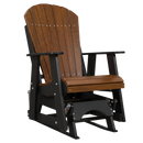 Kanyon Living Poly Lumber 2’ Best Adirondack Glider Chair in Deluxe Antique Mahogany with Black arms and base