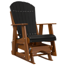 Kanyon Living Poly Lumber 2’ Best Adirondack Glider Chair in Black with Deluxe Antique Mahogany arms and base