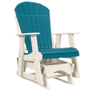 Kanyon Living Poly Lumber 2’ Best Adirondack Glider Chair in Aruba Blue with White arms and base