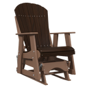 Kanyon Living Poly Lumber 2’ Best Adirondack Glider Chair in Brazilian Walnut with Weathered Wood arms and base