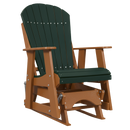 Kanyon Living Poly Lumber 2’ Best Adirondack Glider Chair in Dark Green with Cedar Wood arms and base