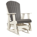 Kanyon Living Poly Lumber 2’ Best Adirondack Glider Chair in Driftwood Grey with White arms and base