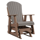 Kanyon Living Poly Lumber 2’ Best Adirondack Glider Chair in Light Grey with weathered wood arms and base