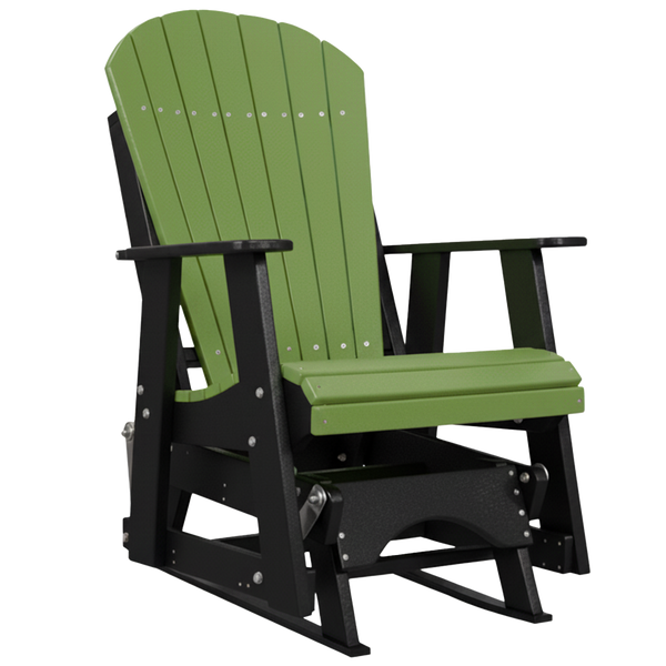 Kanyon Living Poly Lumber 2’ Best Adirondack Glider Chair in Lime Green with Black arms and base