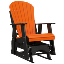 Kanyon Living Poly Lumber 2’ Best Adirondack Glider Chair in Orange with Black arms and base