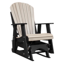Kanyon Living Poly Lumber 2’ Best Adirondack Glider Chair in Seashell with Black arms and base