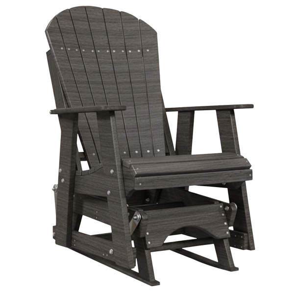 Kanyon Living Poly Lumber 2’ Best Adirondack Glider Chair in solid driftwood grey
