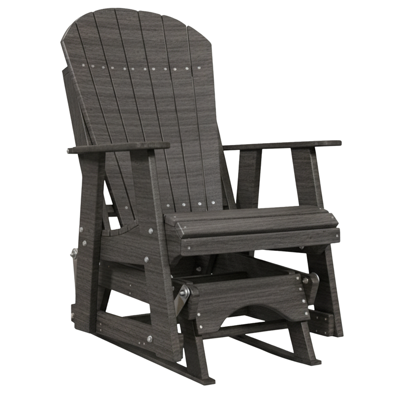 Kanyon Living Poly Lumber 2’ Best Adirondack Glider Chair in solid driftwood grey