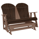 Kanyon Living Poly Lumber 4 foot Adirondack Glider Bench in Deluxe Brazilian Walnut and Weathered Wood at DDR BBQ Supply