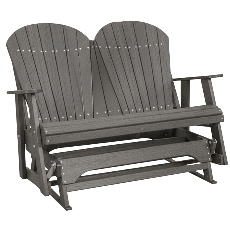 Kanyon Living Poly Lumber 4 foot Adirondack Glider Bench in Driftwood Grey at DDR BBQ Supply