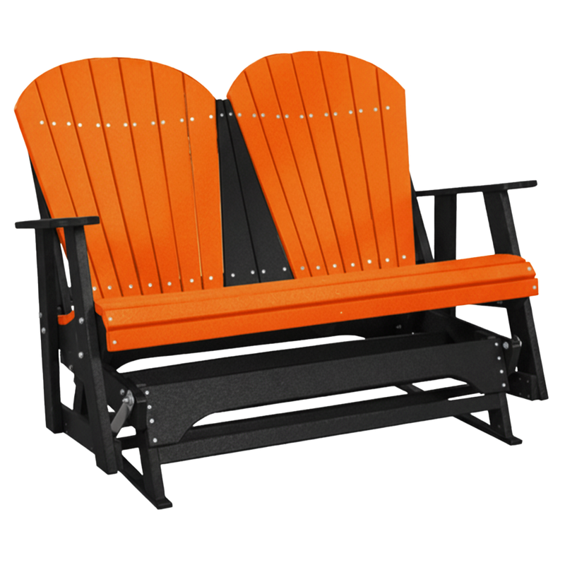 Kanyon Living Poly Lumber 4 foot Adirondack Glider Bench in Orange & Black at DDR BBQ Supply