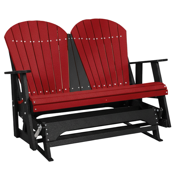 Kanyon Living Poly Lumber 4 foot Adirondack Glider Bench in Red & Black at DDR BBQ Supply