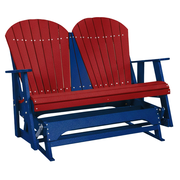 Kanyon Living Poly Lumber 4 foot Adirondack Glider Bench in Red & Blue at DDR BBQ Supply