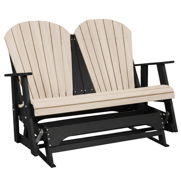 Kanyon Living Poly Lumber 4 foot Adirondack Glider Bench in Seashell & Black at DDR BBQ Supply