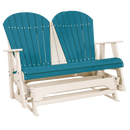 Kanyon Living Poly Lumber 4 foot Adirondack Glider Bench in Aruba Blue & White at DDR BBQ Supply
