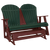Kanyon Living Adirondack 4' Poly Glider Bench Dark Green & Cherry