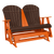 Kanyon Living Adirondack 4' Poly Glider Bench Dark Wood & Orange