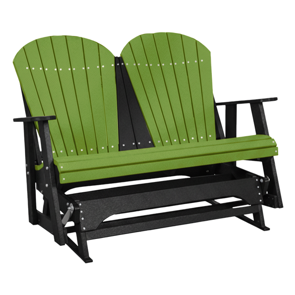 Kanyon Living Poly Lumber 4 foot Adirondack Glider Bench in Lime Green & Black at DDR BBQ Supply