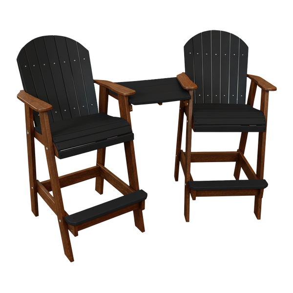 Kanyon Living Poly Lumber Bar Height Patio Set for Two at DDR BBQ Supply Black and Deluxe Antique Mahogany 