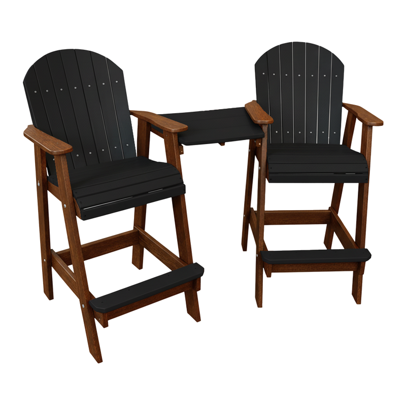Kanyon Living Poly Lumber Bar Height Patio Set for Two at DDR BBQ Supply Black and Deluxe Antique Mahogany 