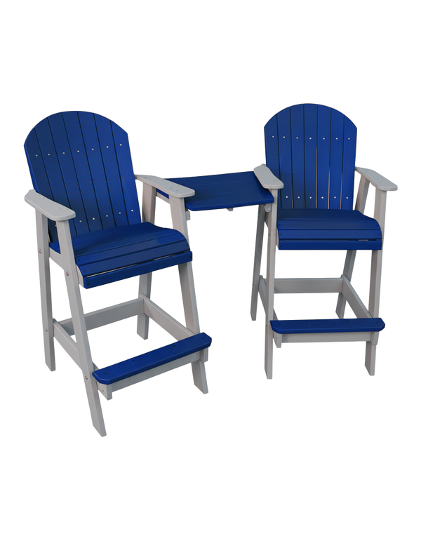 Kanyon Living Poly Lumber Bar Height Patio Set for Two at DDR BBQ Supply Blue and Light Grey