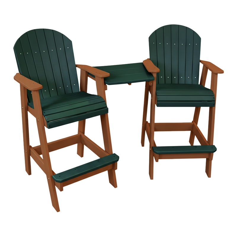 Kanyon Living Poly Lumber Bar Height Patio Set for Two at DDR BBQ Supply Dark Green & Cedar