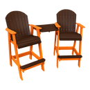 Kanyon Living Poly Lumber Bar Height Patio Set for Two at DDR BBQ Supply Dark Wood and Orange