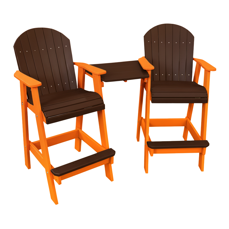 Kanyon Living Poly Lumber Bar Height Patio Set for Two at DDR BBQ Supply Dark Wood and Orange