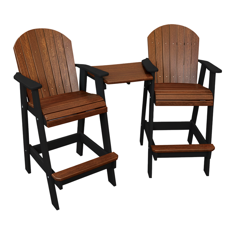Kanyon Living Poly Lumber Bar Height Patio Set for Two at DDR BBQ Supply Deluxe Antique Mahogany and Black