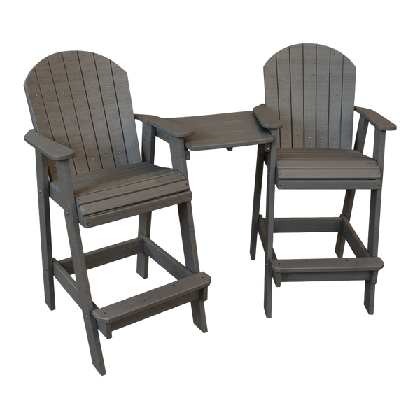 Kanyon Living Poly Lumber Bar Height Patio Set for Two at DDR BBQ Supply Deluxe Driftwood Grey