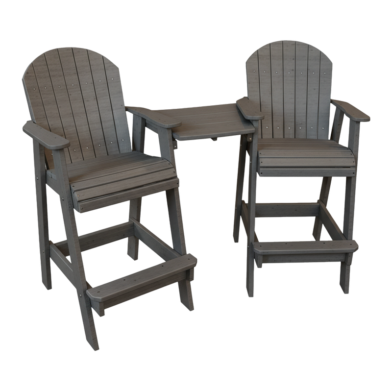 Kanyon Living Poly Lumber Bar Height Patio Set for Two at DDR BBQ Supply Deluxe Driftwood Grey