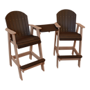 Kanyon Living Poly Lumber Bar Height Patio Set for Two at DDR BBQ Supply Deluxe Brazilian Walnut and Weathered Wood