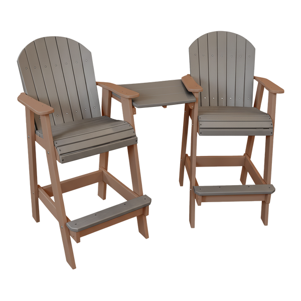 Kanyon Living Poly Lumber Bar Height Patio Set for Two at DDR BBQ Supply Light Grey and Weathered Wood