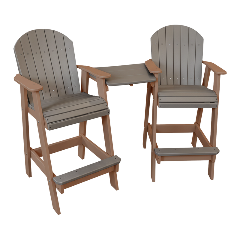 Kanyon Living Poly Lumber Bar Height Patio Set for Two at DDR BBQ Supply Light Grey and Weathered Wood