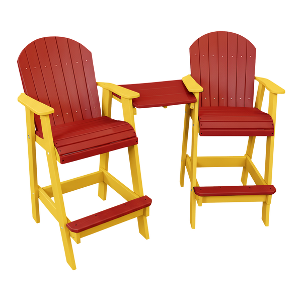 Kanyon Living Poly Lumber Bar Height Patio Set for Two at DDR BBQ Supply Red and Yellow