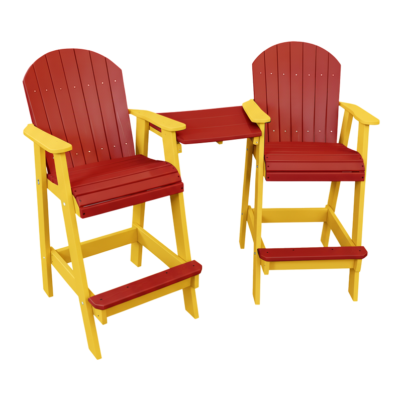 Kanyon Living Poly Lumber Bar Height Patio Set for Two at DDR BBQ Supply Red and Yellow