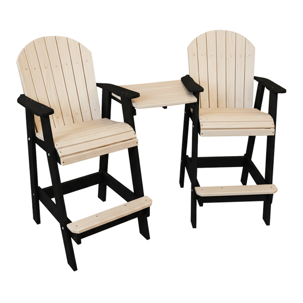 Kanyon Living Poly Lumber Bar Height Patio Set for Two at DDR BBQ Supply Seashell and Black