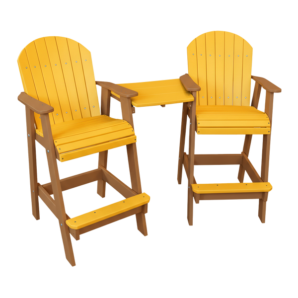Kanyon Living Poly Lumber Bar Height Patio Set for Two at DDR BBQ Supply  Yellow and Cedar Wood