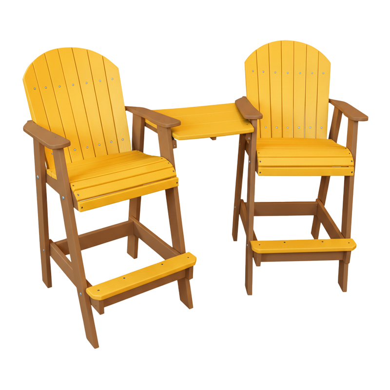Kanyon Living Poly Lumber Bar Height Patio Set for Two at DDR BBQ Supply  Yellow and Cedar Wood