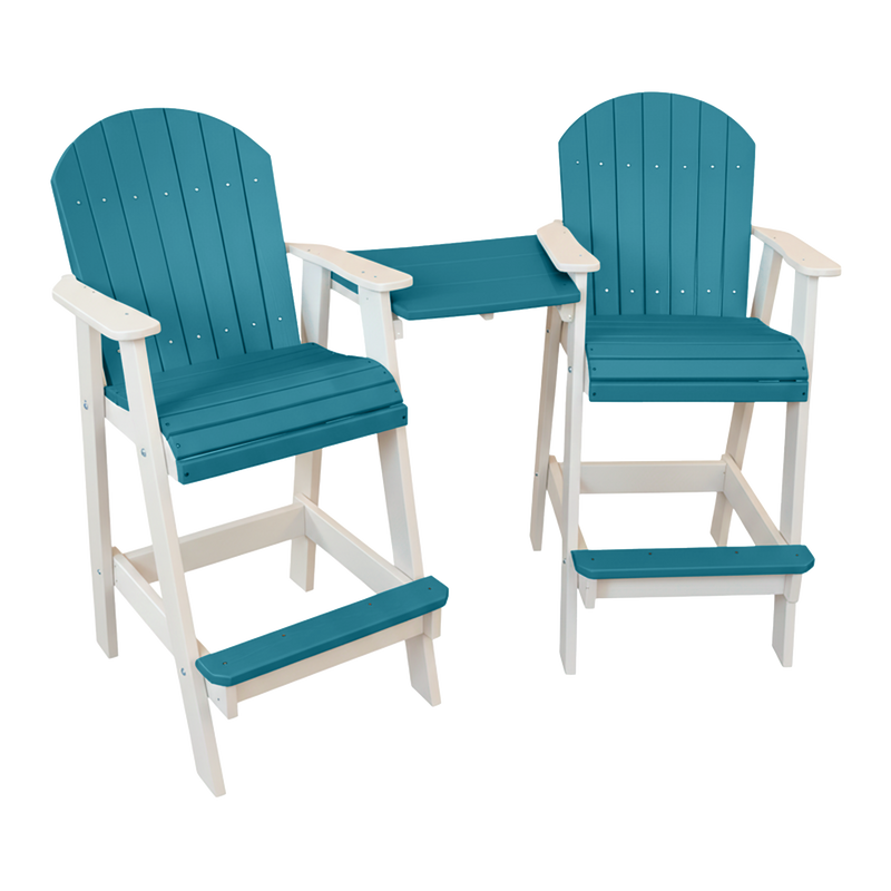 Kanyon Living Poly Lumber Bar Height Patio Set for Two at DDR BBQ Supply Aruba Blue and White