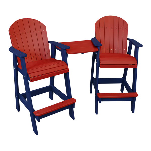 Kanyon Living Poly Lumber Bar Height Patio Set for Two at DDR BBQ Supply Red and Blue