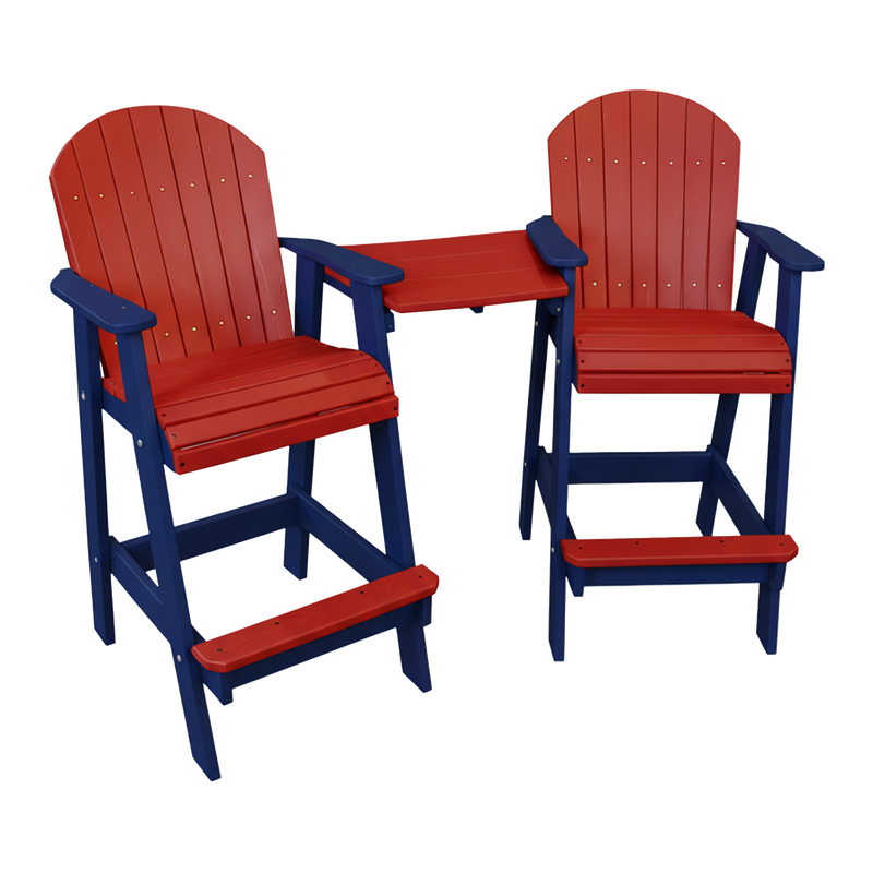 Kanyon Living Poly Lumber Bar Height Patio Set for Two at DDR BBQ Supply Red and Blue