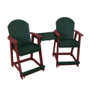 Kanyon Living Poly Lumber Counter Height Patio Set for Two Dark Green & Cherry Wood outdoor patio furniture DDR BBQ Supply